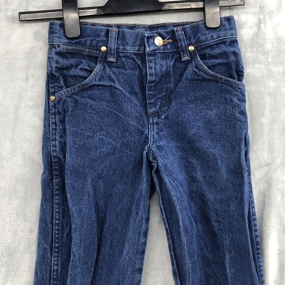 Wrangle Jeans Boys 9 Reg Straight Leg Blue Medium Wash Adjustable Waist Ranch - Picture 2 of 9